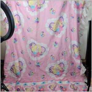 Vintage 90s Mattel 2 Sided Barbie Floral Comforter Twin XL Full 82" × 92" Pink